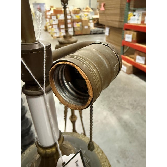 Neoclassical Revival Black and Gilt Bronze Lamp With Integrated Table, 1920s–1940s For Sale In Greensboro - Image 6 of 8