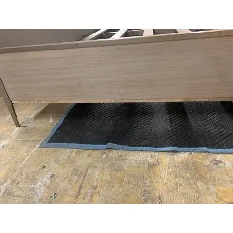 Greige Caracole Modern Herringbone King Bed in Wood With Metal Accents For Sale - Image 8 of 11