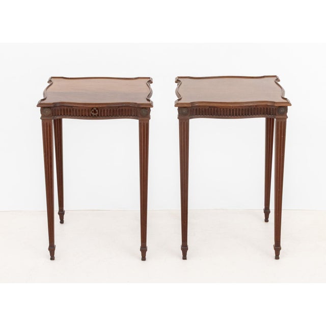 French Louis XVI Style Mahogany Side Tables, 2 For Sale - Image 3 of 9