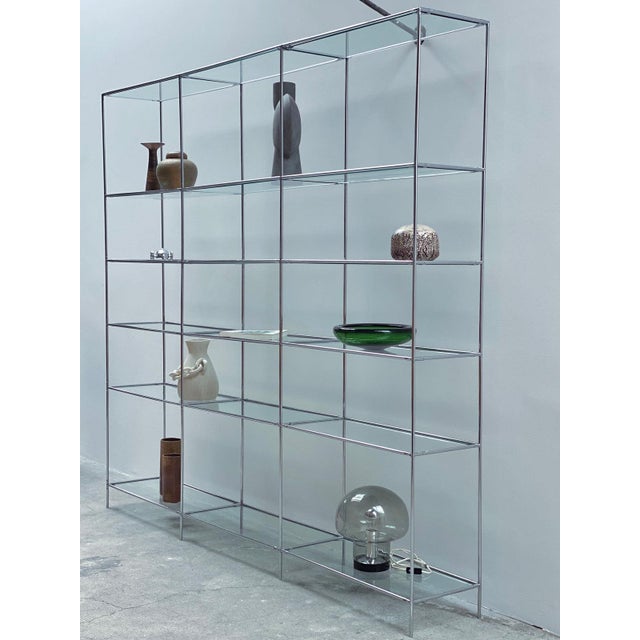 Poul Cadovius Abstracta Modular Shelf in Chrome and Glass by Poul Cadovius for Royal System, Denmark, 1960s by Poul Cadovius For Sale - Image 4 of 11