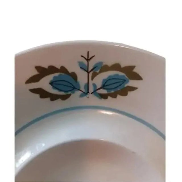 5 Pc Mikasa Saucer Plates Mediterranean Blue Bird Mid Century 4026 Vintage For Sale - Image 9 of 10