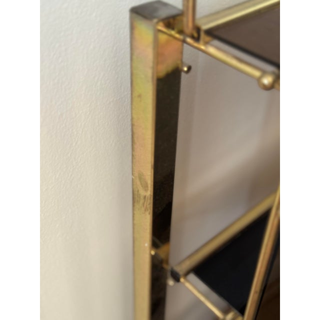 Vintage Gold-Tone Metal and Plastic Three-Tier Bar Cart For Sale In Philadelphia - Image 6 of 12