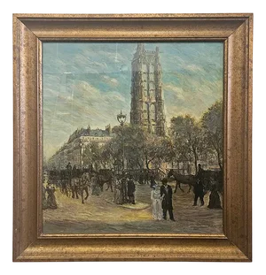 View of Paris, 1960s, Oil on Canvas