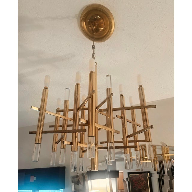 Mid-Century Modern Vintage Mid-Century Modern Sciolari 8-Light Chandelier For Sale - Image 3 of 3