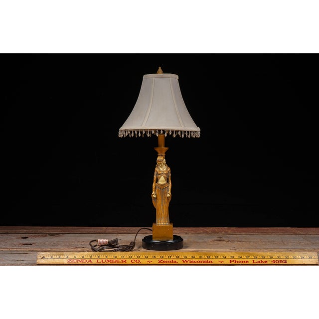 Late 20th Century Art Deco Revival Chryselephantine Style Figural Lamp For Sale - Image 11 of 11
