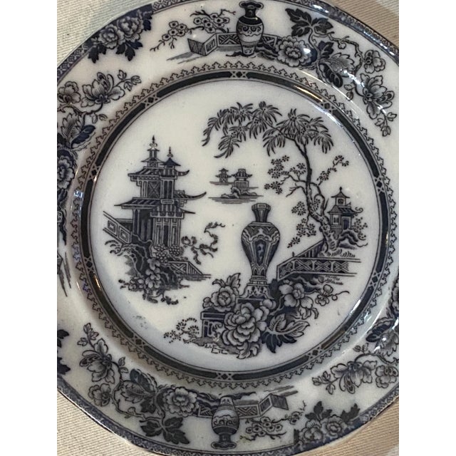 W Adams & Sons Ironstone Transferware Plate Jeddo Pattern