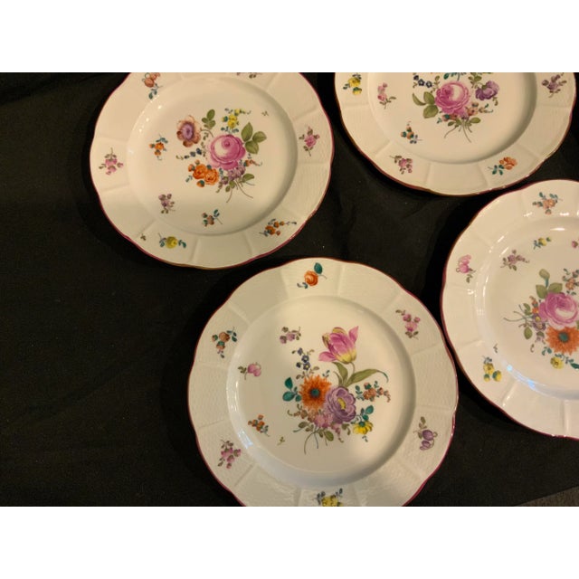 Traditional 19th Century Floral Derby Porcelain Plates - Set of 5 For Sale - Image 3 of 8