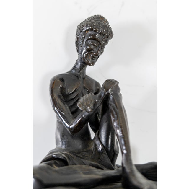 20th Century Chinese Bronze Figure of a Seated Ascetic Luohan Monk For Sale - Image 10 of 12