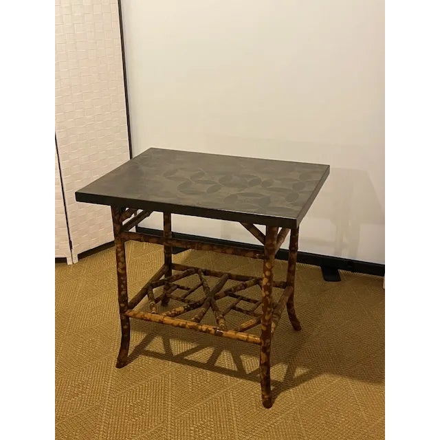 Early 20th Century English Burnt Bamboo Side Table For Sale - Image 11 of 12