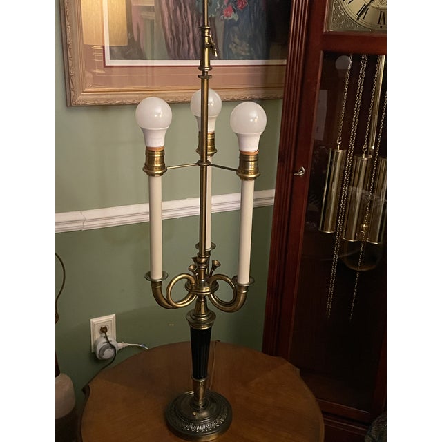 1960s French Horn Style Bouillotte Stiffel Lamp For Sale In Philadelphia - Image 6 of 12
