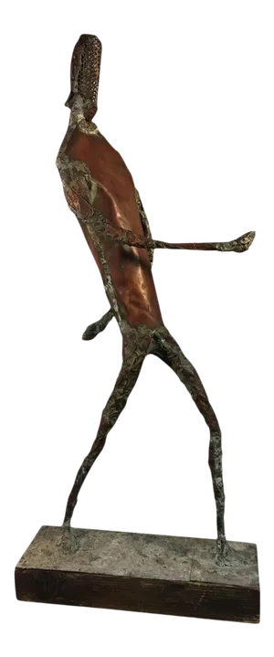 1960s Giacometti Inspired Brutalist Fencer Sculpture