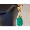 GIA Certified 28 Ct Emerald Cabochon & Diamond Drops Hanging Earrings 14 KYG For Sale - Image 16 of 18