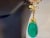 GIA Certified 28 Ct Emerald Cabochon & Diamond Drops Hanging Earrings 14 KYG For Sale - Image 16 of 18