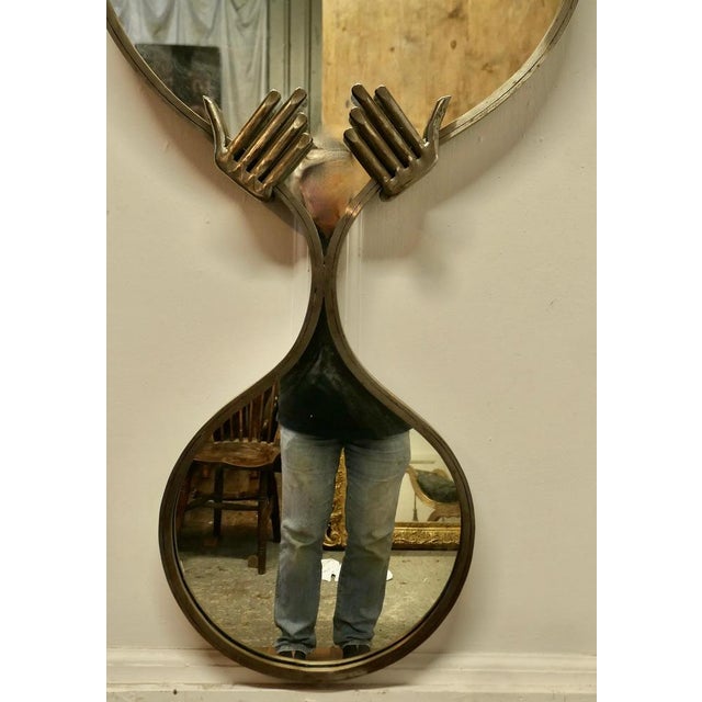 Metal Large Mid-Century Wall Mirror, 1960s For Sale - Image 7 of 9