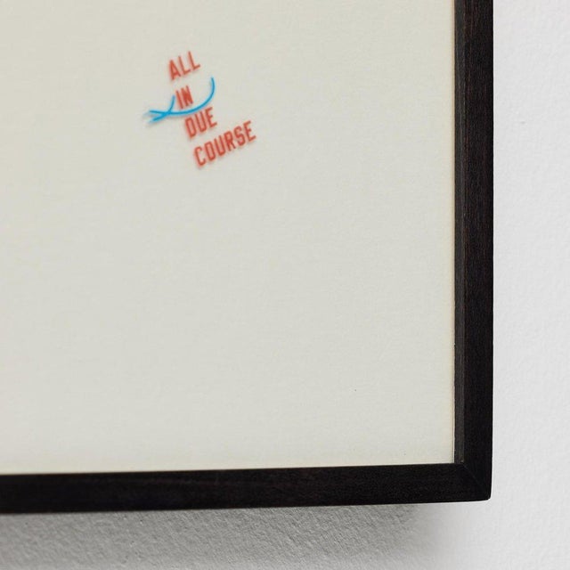 Early 21st Century Lawrence Weiner, All in Due Course, 2014, Tattoo on Paper, Framed For Sale - Image 5 of 14