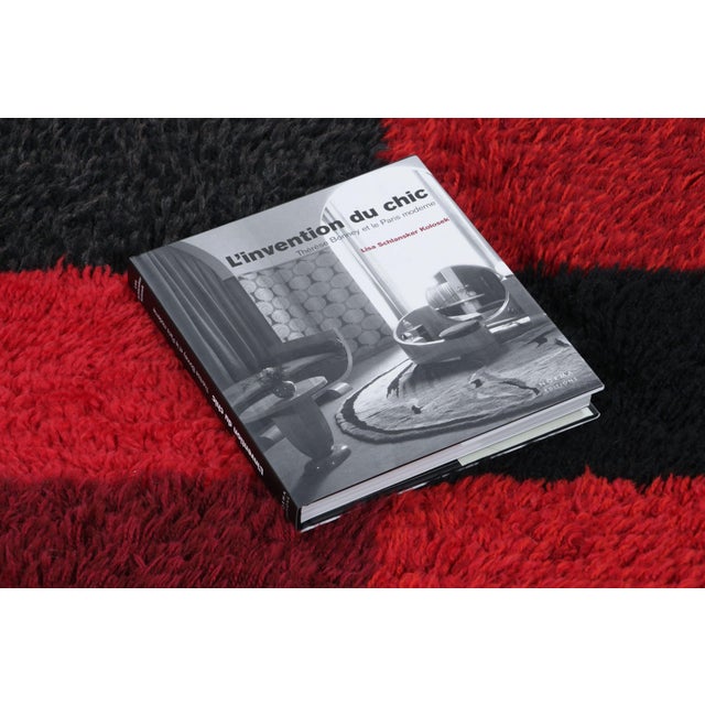 Textile Vintage Swedish Rya Rug, Red and Black Geometric Pattern - Rug & Kilim For Sale - Image 7 of 8