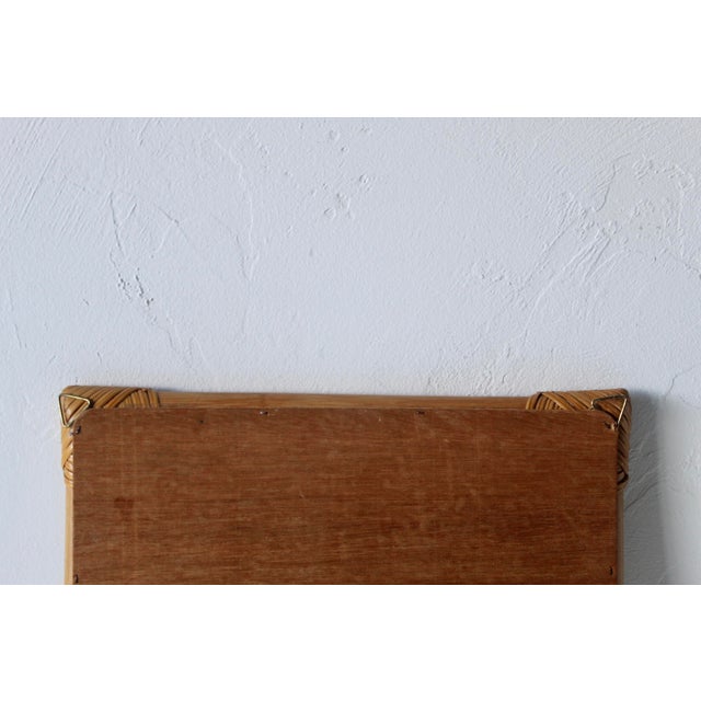 Vintage Bamboo Wicker Handcrafted Square Wall Mirror For Sale - Image 11 of 12