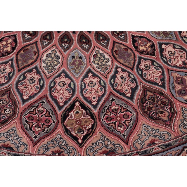 Shabby Chic Medallion 1990's Pak-Persian Pink/Beige Wool Round Rug- 10'2'' X 10'5'' For Sale - Image 3 of 9