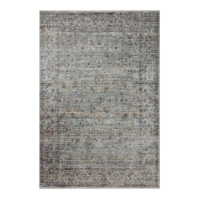 Jean Stoffer x Loloi Katherine Ocean / Gold 9'-6" x 13'-1" Area Rug For Sale