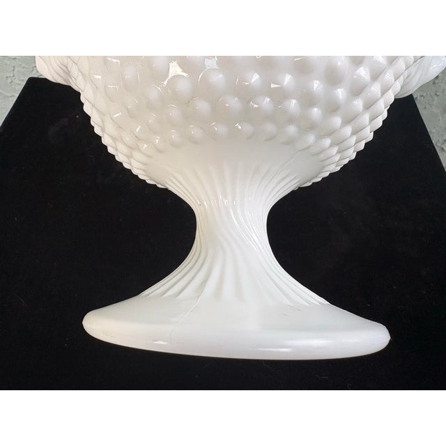 Glass Vintage Fenton Milk Glass Hobnail Pedestal Compote Bowl 6.5” For Sale - Image 7 of 8