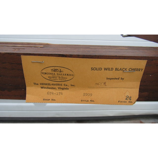1980s Henkel Harris Cherry Dining Room Table Four Leaves Set For Sale - Image 6 of 13
