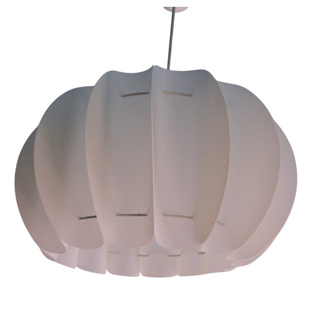 White Slat Pendant Lamp from Aro Leuchten, 1960s For Sale