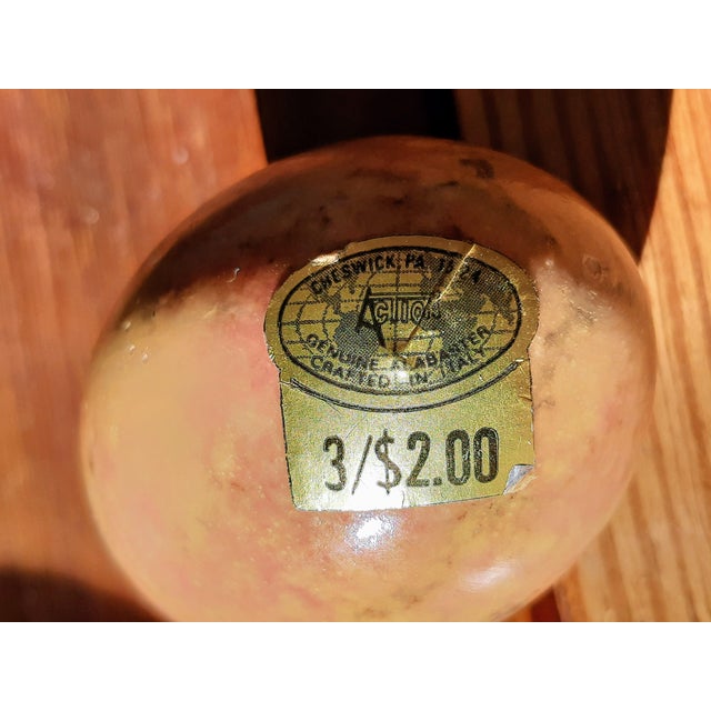 Vintage Italian Alabaster Peach Egg For Sale - Image 4 of 6