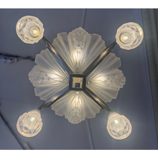 Art Deco Chandelier by Henri Petitot, 1930 For Sale - Image 15 of 18