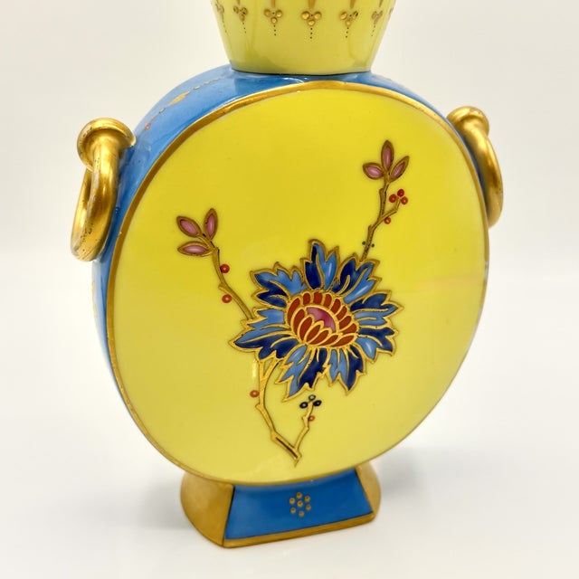 Antique Limoges Porcelain Chinoiserie Moon Flask Vase, 1800s For Sale - Image 14 of 18