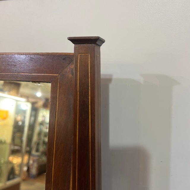 Late 19th Century Georgian Regency Victorian Empire Walnut Vanity Dressing Table Mirror For Sale - Image 12 of 12