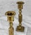 Vintage Traditional Brass & Marble Turned Candlestick Holders - A Pair For Sale - Image 6 of 8