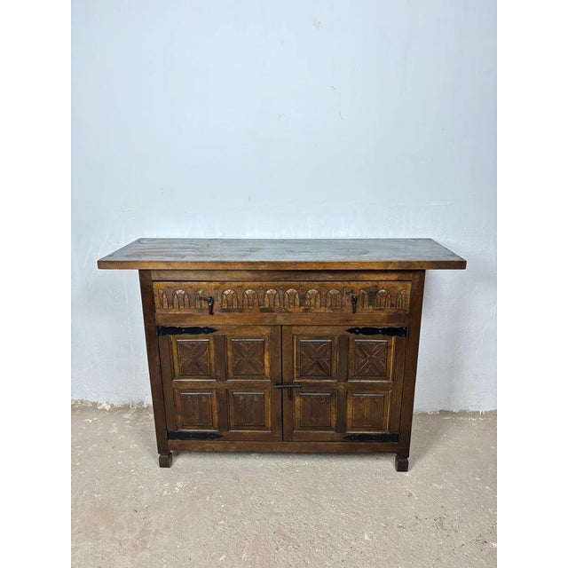1940s Vintage Rustic Cabinet Chest with One Drawer, 1940s For Sale - Image 5 of 11