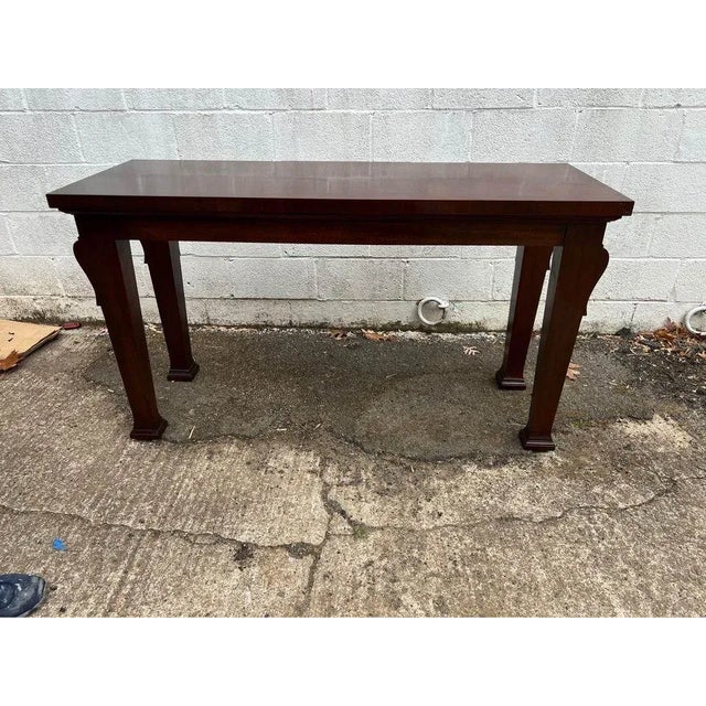 Brown Late 20th Century Hickory Chair Furniture Emprire Style Solid Cherry Console Table For Sale - Image 8 of 11