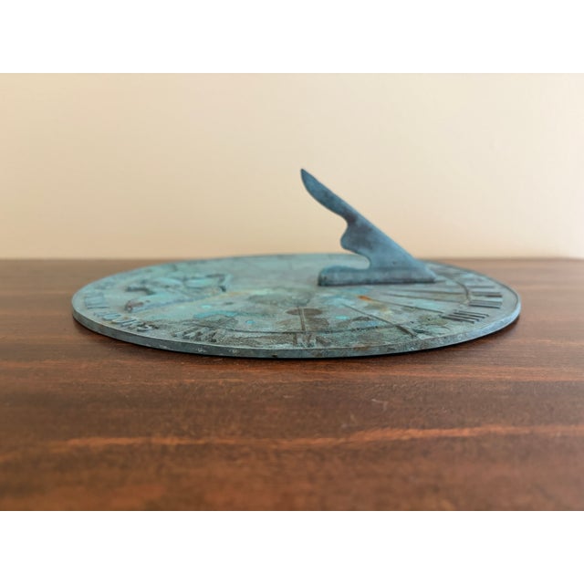 Vintage English Country Iron Garden Sundial "I Count None but Sunny Hours" For Sale In South Bend - Image 6 of 7