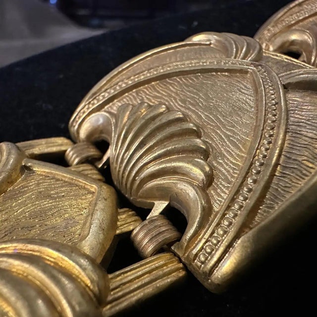 A 1930s Art Deco Gilded Metal Bracelet For Sale - Image 11 of 11