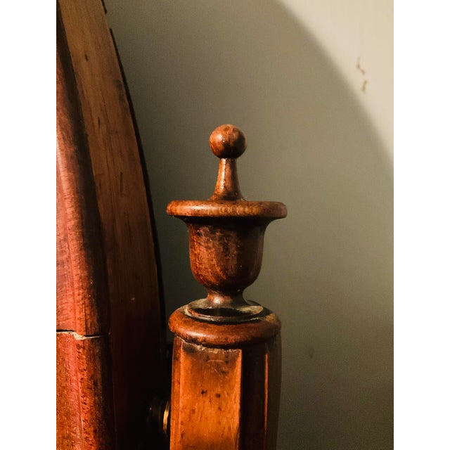 Elegant Victorian Walnut Lyre-Form Dressing Mirror, Adjustable Tabletop Vanity, Circa 1870 For Sale - Image 10 of 11