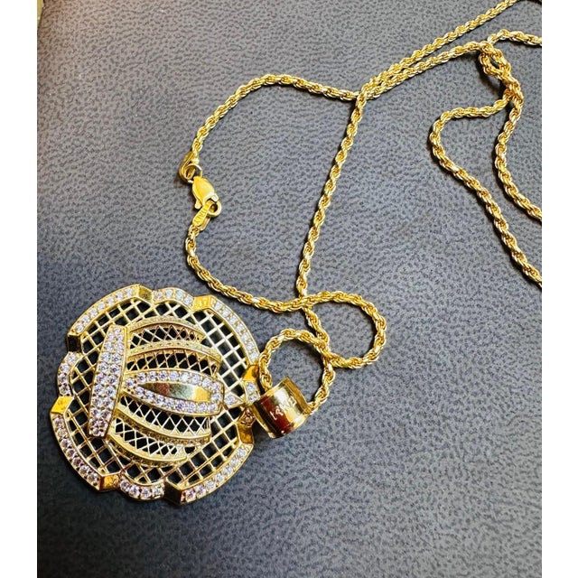 Transparent Natural Diamond 1.25 Carat Large Pendant in 14 Karat Gold with Rope Chain For Sale - Image 8 of 18