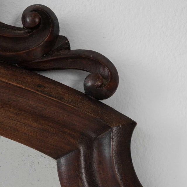 19th Century France Brown Wood Mirror For Sale - Image 9 of 10