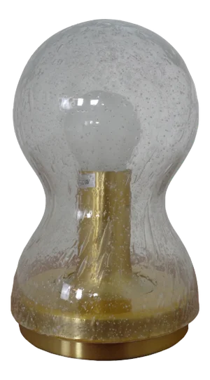 Iceglass & Brass Table Lamp from Doria Leuchten, 1960s