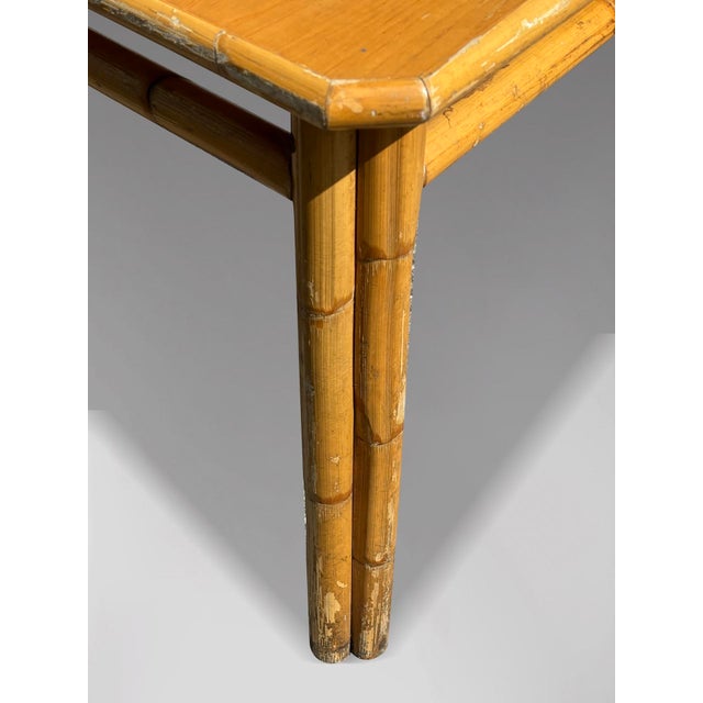 Mid-Century French Bamboo Dining Table, 1960 For Sale - Image 4 of 8