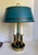 Vintage French Empire Revival Blue Tole and Brass Bouillotte Lamp For Sale - Image 14 of 14