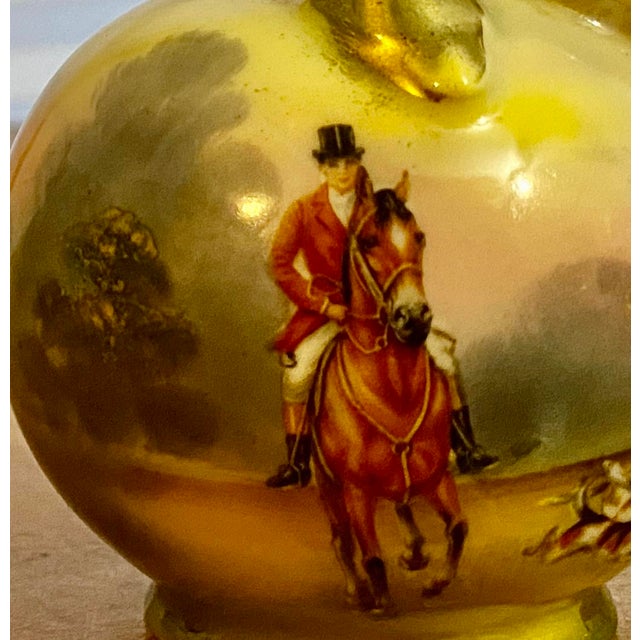 Rare Royal Bayreuth Hand painted Miniature Sugar: English Huntsman, Horse, Fox Hounds A rare, antique miniature (circa...