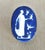 Ink Blue Midnight Blue Italian Cameo and Sterling Brooch, Woman With Birds in Garden For Sale - Image 8 of 8