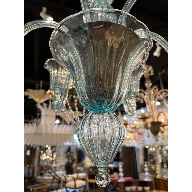 2000 - 2009 Murano Sky Blue Murano Chandelier For Sale - Image 5 of 7