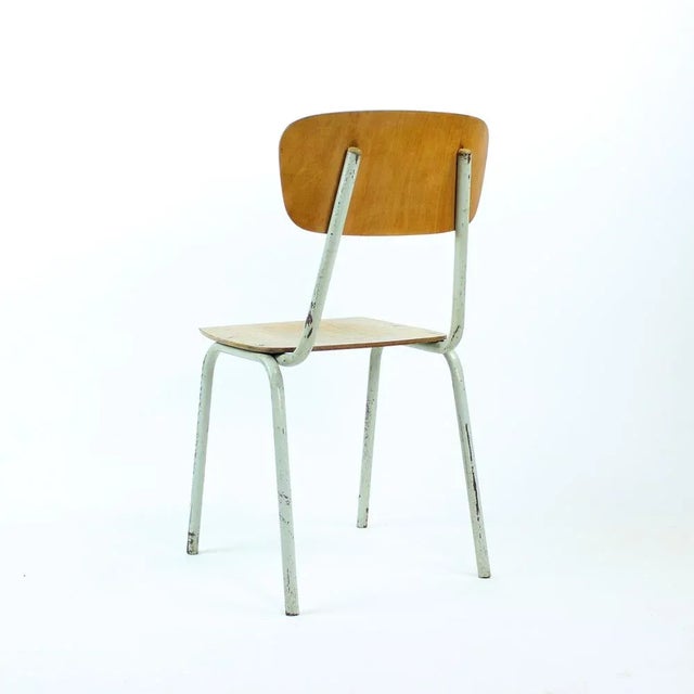 Wood School Chair in Metal and Plywood from Kovona, Czechoslovakia, 1960s For Sale - Image 7 of 13