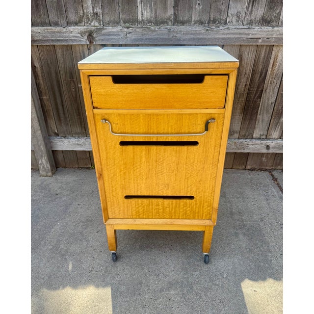 Vintage Mid Century Rolling Hospital Bedside Table For Sale In Denver - Image 6 of 8