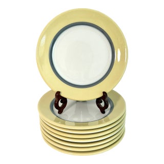 Mid-Century Sterling China Straw Yellow Salad Plates - Set of 8 For Sale