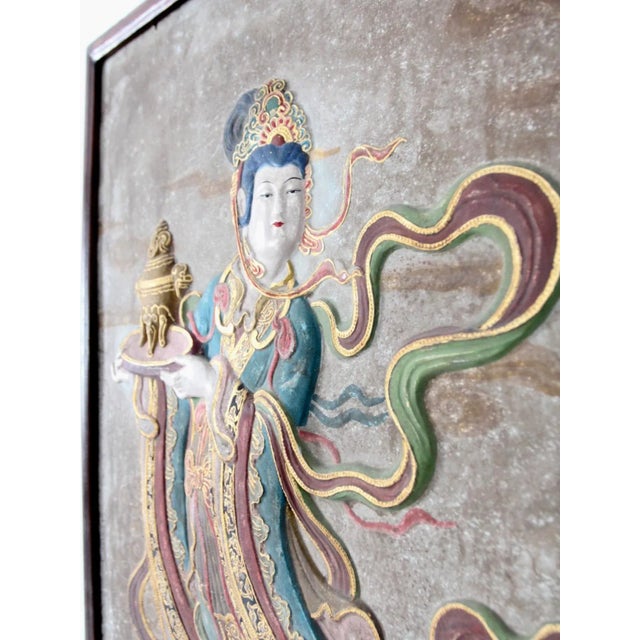 Vintage Chinese Plaster Painting For Sale - Image 10 of 12