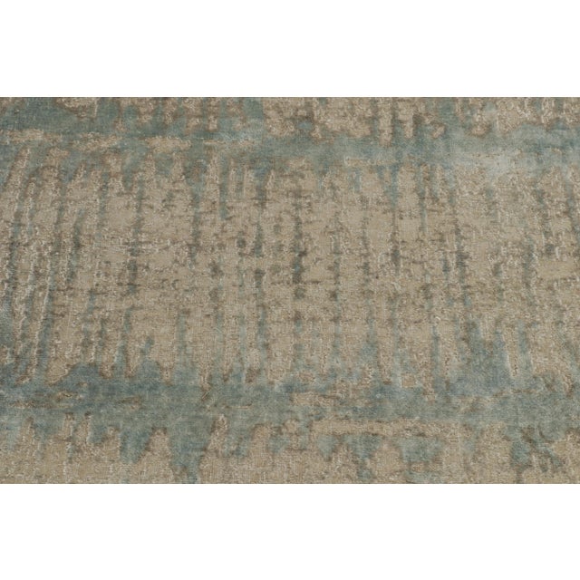 Rug & Kilim Hand-Knotted Abstract Rug in Blue, Beige-Brown Pattern by Rug & Kilim For Sale - Image 4 of 8