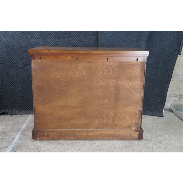 1970s White Furniture Italian Provincial Neoclassical Walnut Flip Top Buffet Server For Sale - Image 10 of 13